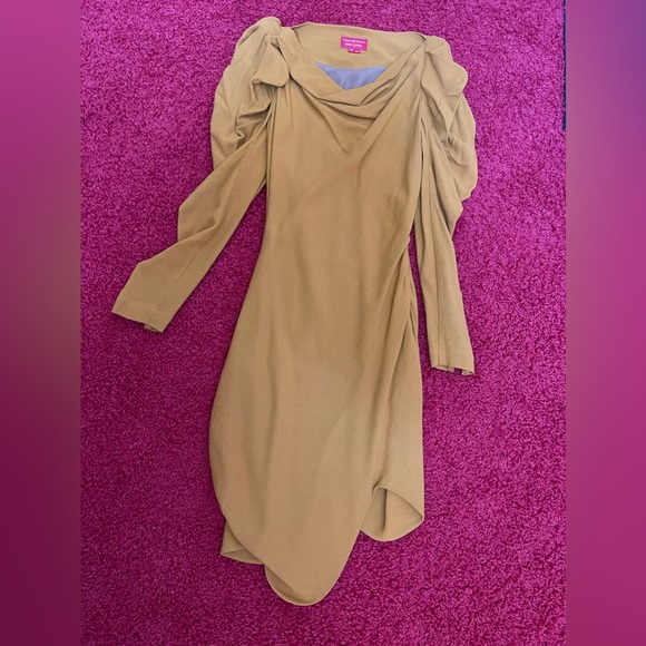 Vivienne Westwood RED LABEL DRESS AW15 NEW IT 40 Mustard - Picture 15 of 16